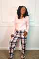 Cozy Long Sleeve & Plaid Pants Sleep Set