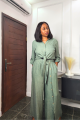 Tie-Front Co-Ord Set-Sage Green-L